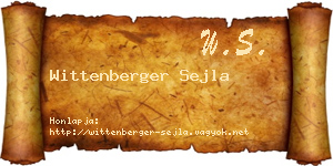 Wittenberger Sejla névjegykártya